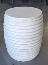 BRAND NEW Round White Ribbed Side Table/Stool - 2 Available