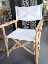 Folding Bamboo White Directors Chair