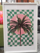 BRAND NEW Retro Green & Pink Palm Tree Print