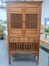 Tall Teak Slat Front Cabinet