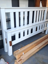 King Size White Timber Bed Frame