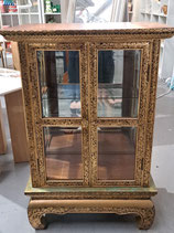 Thai Gold Painted Timber & Glass Cabinet