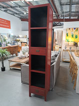 Tall Narrow Red Timber Asian Style Cabinet