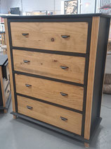 Black & Natural Timber Finish Tallboy