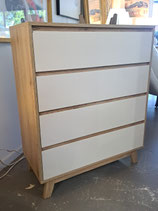 "Mocka" White & Timber Laminate Chest of Drawers