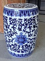 BRAND NEW Blue & White Ceramic Drum Stool / Side Table - 2 Available