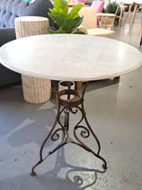 Round Marble Top Iron Base Patio Table