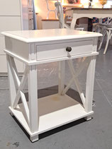 White Cross Edge Bedside Table