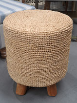 Round Woven Raffia Stool
