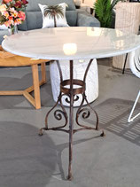 Round Marble Top Iron Base Occasional Table