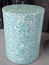 BRAND NEW Round Blue Capiz Shell Inlay Stool / Side Table - 2 Available