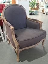 "Brosa" Large Timber Frame Grey Lounge Chair - 2 Available
