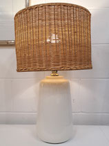 BRAND NEW White Ceramic & Cane Lamp - 2 Available