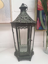 BRAND NEW Rustic Black Metal & Glass Lantern