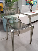 Replica Louis Ghost Clear Grey Acrylic Dining Armchair - 3 Available