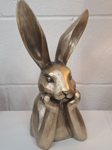 BRAND NEW Antique Silver Finish Thinking Hare
