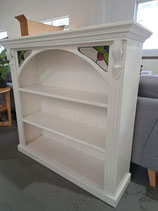 White Timber Bookcase with Leadlight Glass Detail