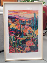 BRAND NEW Framed Colourful Cactus Desert Print