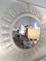 BRAND NEW Round White Cane Mirror