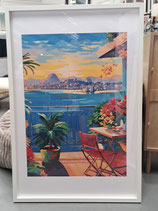 BRAND NEW Framed Oceanfront Alfresco Print