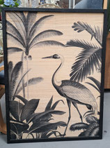 Framed Black & Cream Stalk Bamboo Print
