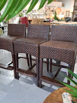 Set 3 Dark Cane Stools