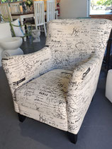"Far Pavilions" Script Linen Lounge Chair