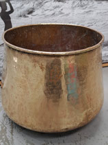 Round Hammered Brass Pot