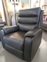 Electric Reclining Black Faux Leather Lounge Chair - 2 Available