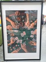 BRAND NEW Framed Poker Night Print