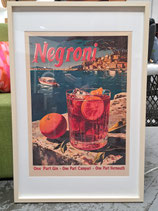 BRAND NEW Framed "Negroni" Cocktail Print