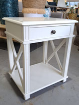 White Cross Edge Bedside Table
