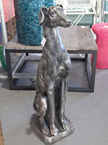 BRAND NEW Distressed Black & Silver Deco Dog