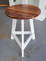 Low White Timber Stool