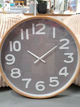 BRAND NEW Large Round Glass Front Olive Grey Wall Clock