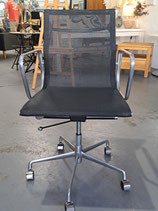 Stainless Frame Black Mesh Gas Lift Desk Chair - 2 Available