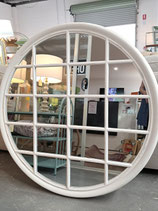 "Hamptons" Round White Timber Frame Wall Mirror