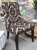 Black Flockweave Pattern Stud Edge Occasional Chair