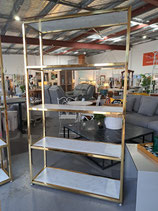 Gold Metal Frame Marble Look Shelves