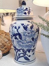 BRAND NEW Blue Magnolia Ceramic Ginger Jar