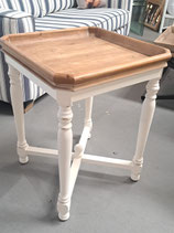 White & Natural Timber Square Side Table - 2 Available