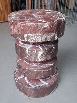 BRAND NEW Round Grape Red Marble Look Stool - 2 Available