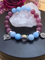 Aqua-Chalcedon mit Erdbeerquarz
