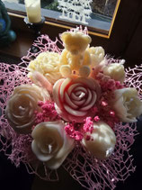 Blumenstrauß mit 1 Rose und Teddy