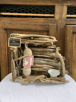 Cave à saucissons en bois flotté pour Noël