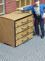 Werkzeugschrank schmall, vier Schubladen