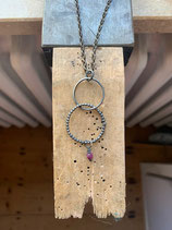 Silberkette mit Rubinperle Variation 3