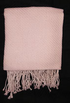 Châle 100% Pashmina : beige/rosé avec frange