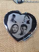 Coeur miroir en acier inoxydable