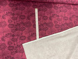 Baumwoll Jersey dunkel rose mit Blumen  -  95 % Co - 5 % Ela - 150 cm breit - 200 g/m²